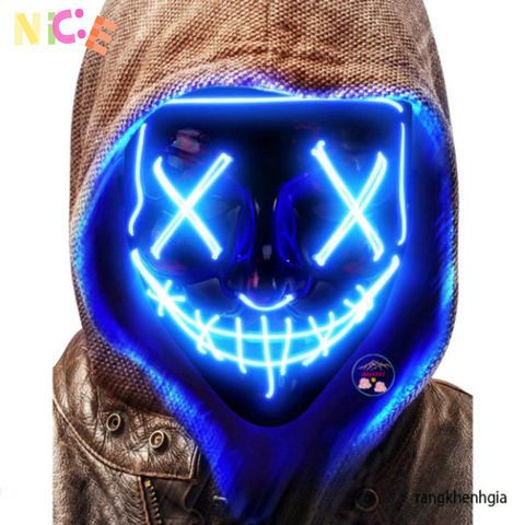 Mặt Nạ Hacker Phát Sáng LED 7 Màu - Đạo Cụ Hoá Trang Halloween Độc Đáo và Phụ Kiện Video TikTok Hấp Dẫn
