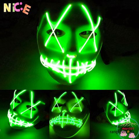 Mặt Nạ Hacker Phát Sáng LED 7 Màu - Đạo Cụ Hoá Trang Halloween Độc Đáo và Phụ Kiện Video TikTok Hấp Dẫn
