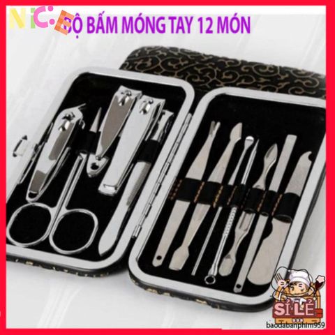 Bộ Dụng Cụ Làm Móng 12 Món Cao Cấp - Thiết Kế Nhỏ Gọn, Dễ Dàng Chăm Sóc Móng Tại Nhà - Quà Tặng Ý Nghĩa
