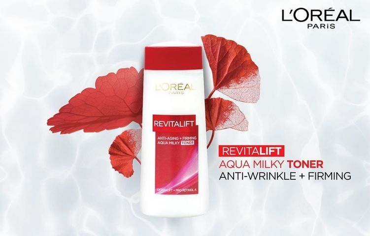 Nước Hoa Hồng Loreal Revitalift Aqua Milky 200ml - Dành Cho Mọi Loại Da, Săn Chắc Da, Giảm Nếp Nhăn, Dưỡng Ẩm Tự Nhiên