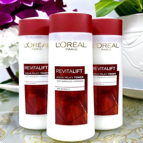 Nước Hoa Hồng Loreal Revitalift Aqua Milky 200ml - Dành Cho Mọi Loại Da, Săn Chắc Da, Giảm Nếp Nhăn, Dưỡng Ẩm Tự Nhiên