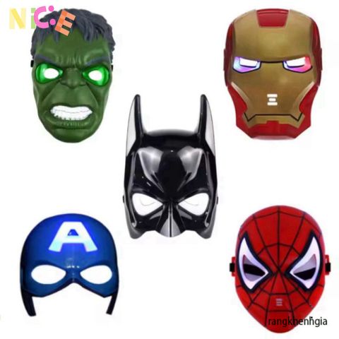Mặt Nạ LED Siêu Anh Hùng Avengers Phát Sáng - Đạo Cụ Halloween và Tiệc Sinh Nhật Hình Người Nhện Cho Trẻ Em