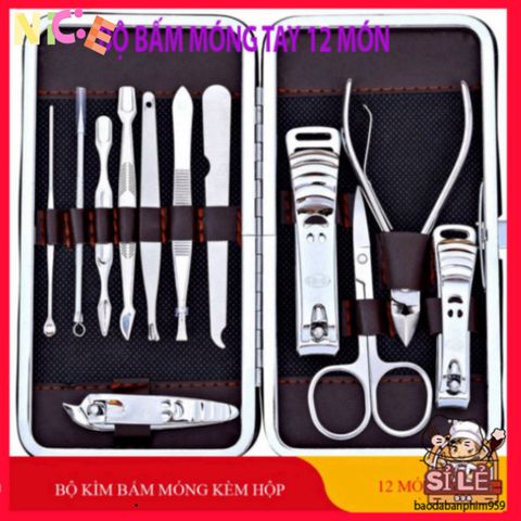Bộ 12 Dụng Cụ Chăm Sóc Móng Tay Cao Cấp 