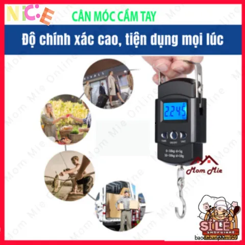 Cân Điện Tử Tiểu Ly Treo Mini 50kg - Cân Bằng Hành Lý và Câu Cá, Màn Hình LCD, Thiết Kế Nhỏ Gọn, Tiện Lợi Mang Theo