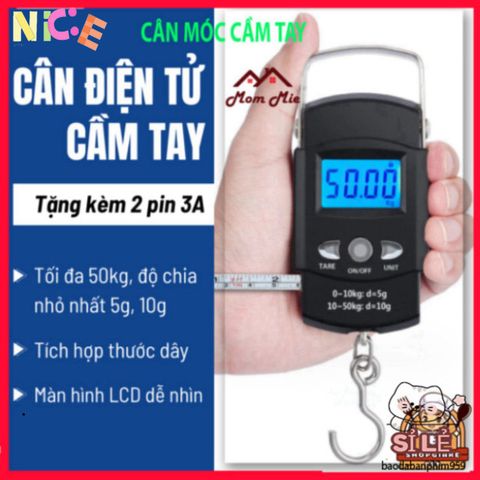 Cân Điện Tử Tiểu Ly Treo Mini 50kg - Cân Bằng Hành Lý và Câu Cá, Màn Hình LCD, Thiết Kế Nhỏ Gọn, Tiện Lợi Mang Theo