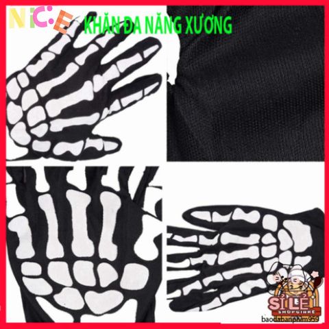 Khẩu Trang Xương Ma Đầu Lâu & Khăn Đa Năng Thoáng Khí - Phụ Kiện Thời Trang Dịp Ngoài Trời, Du Lịch, Thể Thao