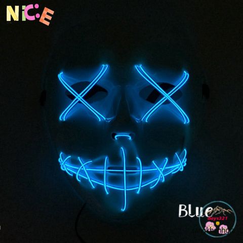Mặt Nạ Hóa Trang Halloween Phát Sáng LED Đa Màu Sắc - Phụ Kiện Tiệc Tùng Độc Đáo, Quà Tặng Sáng Tạo Cho Mùa Lễ Hội