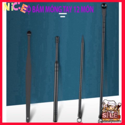 Bộ Dụng Cụ Làm Đẹp 12 Món - Bộ Cắt Móng Tay Cao Cấp Bằng Thép Sang Trọng Trong Hộp Da Thời Trang