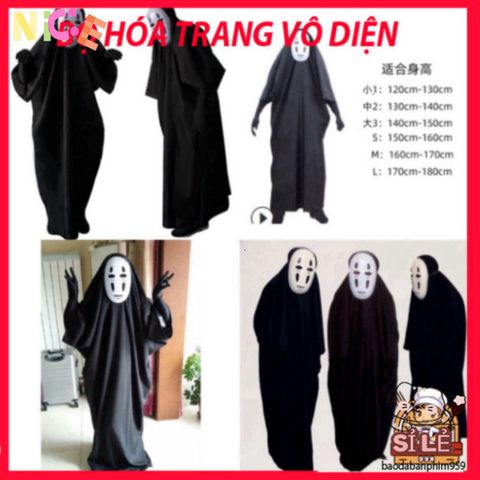 Bộ Đồ Hóa Trang Vô Diện Cosplay Halloween - Phong Cách Hacker Spirited Away, Gồm Mặt Nạ Và Găng Tay, Thích Hợp Cho Tiệc Hóa Trang