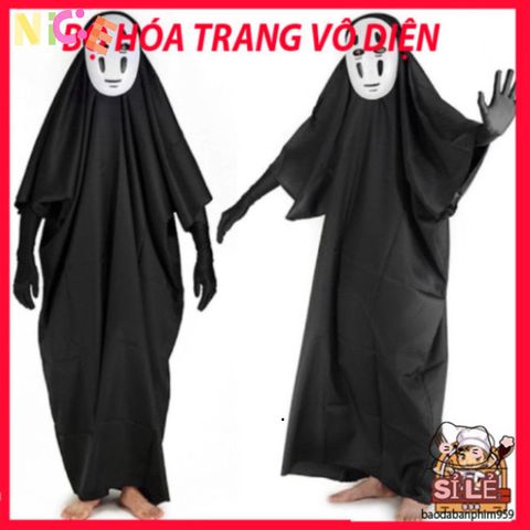 Bộ Đồ Hóa Trang Vô Diện Cosplay Halloween - Phong Cách Hacker Spirited Away, Gồm Mặt Nạ Và Găng Tay, Thích Hợp Cho Tiệc Hóa Trang
