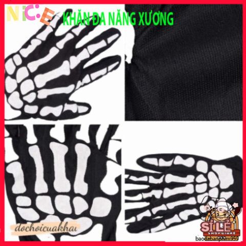 Khẩu Trang Xương Ma Đầu Lâu - Phụ Kiện Thời Trang Đa Năng, Vải Lanh Thoáng Mát, Chống Nắng, Thích Hợp Đi Phượt, Leo Núi, Dã Ngoại