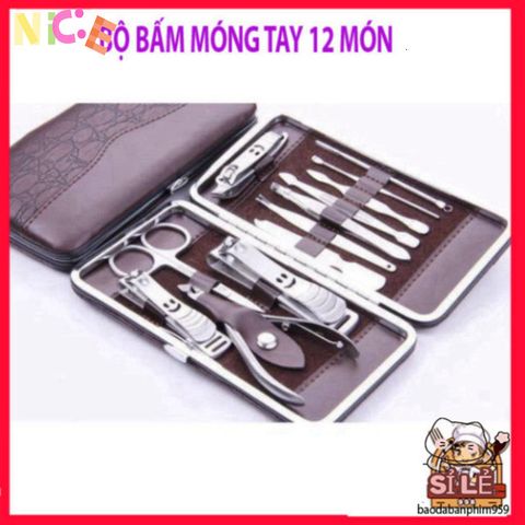 Bộ Kềm Bấm Móng Tay 12 Chi Tiết Sang Trọng - Dụng Cụ Chăm Sóc Móng Tay Tiện Lợi Cho Phái Đẹp, Du Lịch, Làm Đẹp Tại Nhà