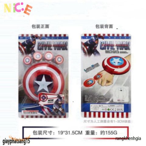 Khiên Captain America Mini 16CM - Đồ Chơi Âm Thanh và Ánh Sáng cho Trẻ Em - Giải Trí Siêu Anh Hùng Thú Vị