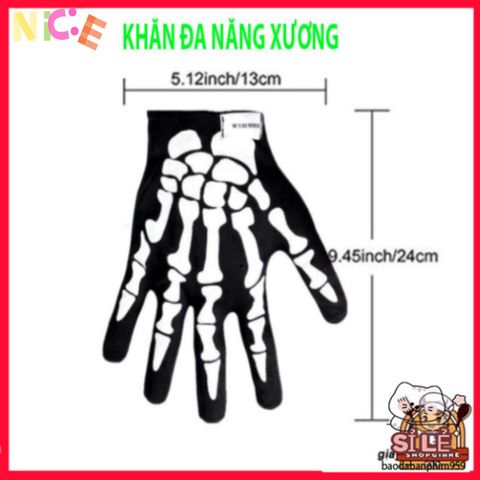 Khẩu Trang Đầu Lâu Xương Ma - Khăn Đa Năng 50cm Thoáng Khí, Chống Nắng, Phong Cách Thể Thao, Quà Tặng Độc Đáo