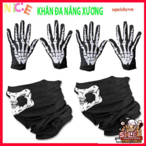 Khẩu Trang Đầu Lâu Xương Ma - Khăn Đa Năng 50cm Thoáng Khí, Chống Nắng, Phong Cách Thể Thao, Quà Tặng Độc Đáo