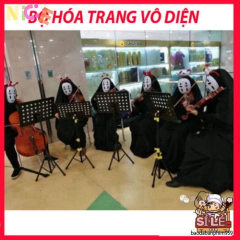 Bộ hóa trang Vô Diện Spirited Away - Áo choàng đen và mặt nạ cosplay bí ẩn cho trẻ em và người lớn