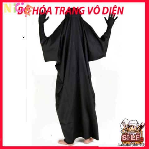 Bộ hóa trang Vô Diện Spirited Away - Áo choàng đen và mặt nạ cosplay bí ẩn cho trẻ em và người lớn