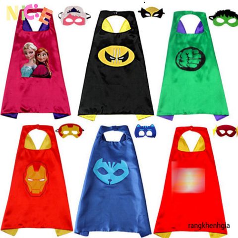 Bộ Áo Choàng Siêu Anh Hùng Avengers - Mặt Nạ Hóa Trang Captain America, Spider-Man, Iron Man, Batman cho Trẻ Em 3-10 Tuổi
