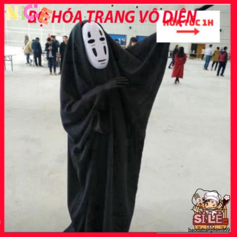 Bộ trang phục Cosplay Vô Diện Spirited Away - Halloween, Chất liệu Cao Cấp, Thời Trang Độc Đáo cho Fan Anime