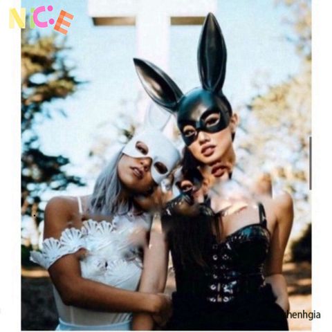 Mặt Nạ Thỏ Đen Hóa Trang Cosplay - Phụ Kiện Halloween Độc Đáo, Tạo Dáng Bí Ẩn và Cuốn Hút