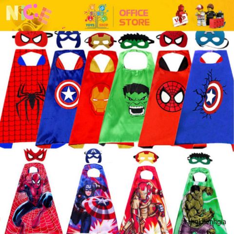Áo Choàng Siêu Nhân Người Nhện 3D HD & Áo Choàng Elsa Kèm Mặt Nạ - Trang Phục Hóa Trang Halloween và Trung Thu cho Trẻ Em