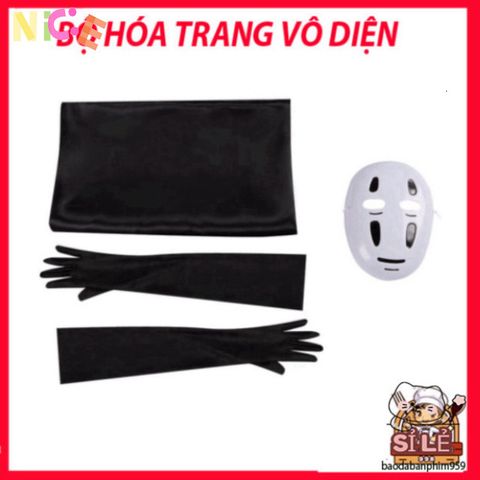 Bộ trang phục Halloween Vô Diện - Áo choàng, găng tay và mặt nạ Spirited Away cho trẻ em và người lớn - Hóa trang thú vị, kỷ niệm đáng nhớ!