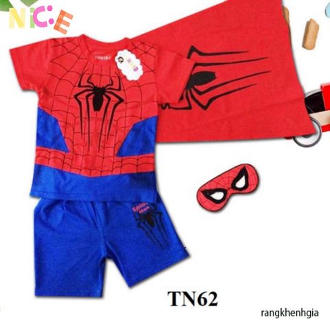 Bộ Trang Phục Siêu Anh Hùng Spider Man Cho Bé - Áo Choàng, Mặt Nạ & Quần Shorts Độc Đáo, Quà Tặng Sinh Nhật & Halloween