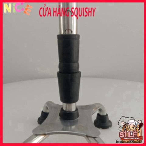 Gậy Tập Đi 4 Chân INOX Điều Chỉnh Chiều Cao - Hỗ Trợ An Toàn Cho Người Cao Tuổi, Thiết Bị Chăm Sóc Sức Khỏe Ngày Hàng