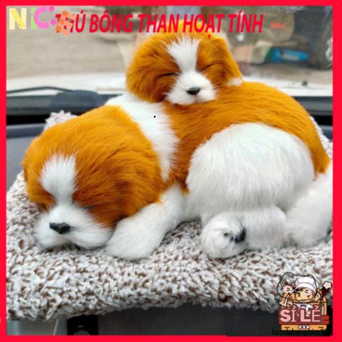 Thú Bông Cún Vàng Hoạt Tính - Khử Mùi & Lọc Không Khí Xe Ô Tô, Đồ Chơi Dễ Thương Cho Trẻ Em, Trang Trí Không Gian Sống