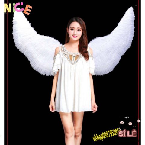 Cánh Lông Vũ COSPLAY Halloween - Phụ Kiện Hóa Trang Độc Đáo Cho Trẻ Em và Người Lớn - Màu Trắng, Đen, Đỏ