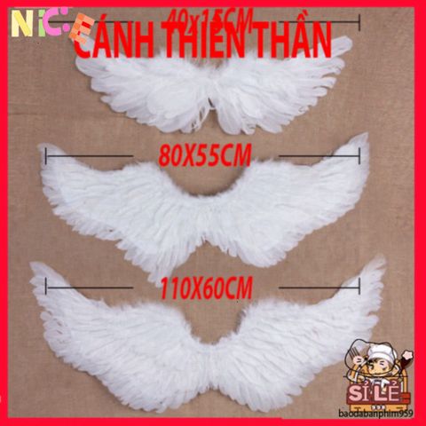 Cánh Lông Vũ COSPLAY Halloween - Phụ Kiện Hóa Trang Độc Đáo Cho Trẻ Em và Người Lớn - Màu Trắng, Đen, Đỏ