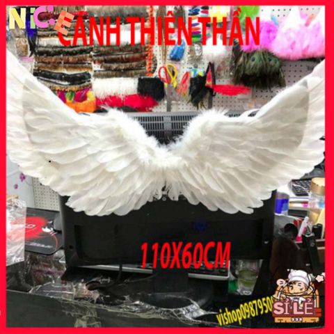 Cánh Lông Vũ COSPLAY Halloween - Phụ Kiện Hóa Trang Độc Đáo Cho Trẻ Em và Người Lớn - Màu Trắng, Đen, Đỏ