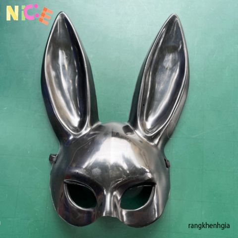 Mặt Nạ Hóa Trang Thỏ Bunny Đen Trắng - Phụ Kiện Halloween Tai Dài Độc Đáo Cho Nam Nữ - Giao Hàng Siêu Tốc