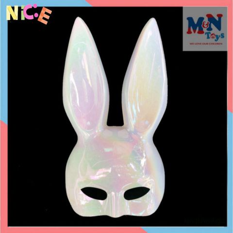 Mặt Nạ Hóa Trang Thỏ Bunny Ánh Xà Cừ Tai Dài - Phụ Kiện Halloween Cho Trẻ Em & Người Lớn, Độc Đáo & Bắt Mắt