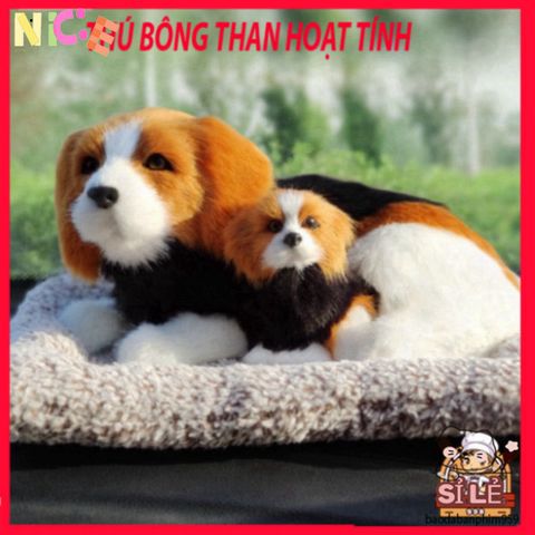 Thú Bông Cún Cute Vàng Đen - Khử Mùi Ô Tô & Không Khí Sạch Nhờ Than Hoạt Tính - Đồ Trang Trí Dễ Thương cho Xe Hơi