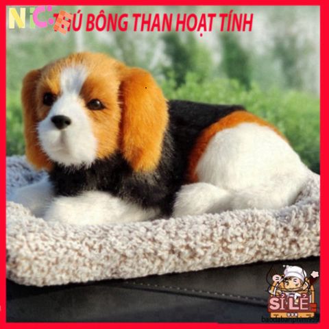 Thú Bông Cún Cute Vàng Đen - Khử Mùi Ô Tô & Không Khí Sạch Nhờ Than Hoạt Tính - Đồ Trang Trí Dễ Thương cho Xe Hơi