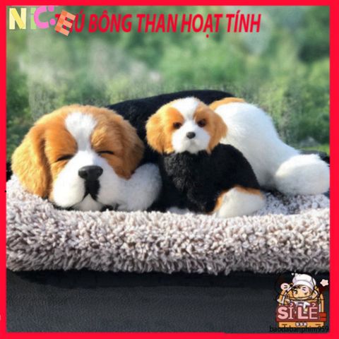 Thú Bông Cún Cute Vàng Đen - Khử Mùi Ô Tô & Không Khí Sạch Nhờ Than Hoạt Tính - Đồ Trang Trí Dễ Thương cho Xe Hơi