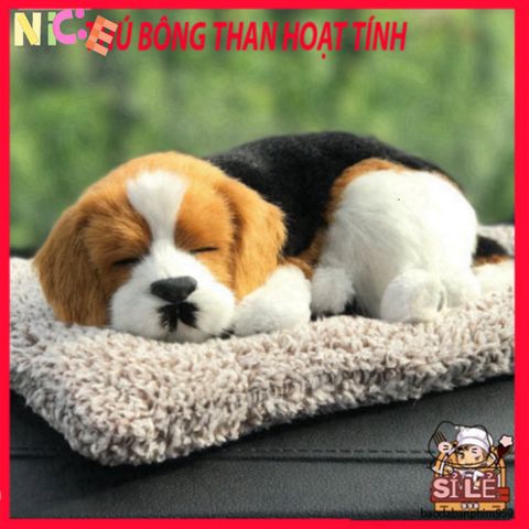 Thú Bông Cún Cute Vàng Đen - Khử Mùi Ô Tô & Không Khí Sạch Nhờ Than Hoạt Tính - Đồ Trang Trí Dễ Thương cho Xe Hơi