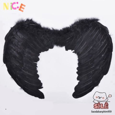 Cánh Thiên Thần Lông Vũ Cosplay Trắng/Đen/Hồng - Phụ Kiện Halloween Độc Đáo Dành Cho Trẻ Em Và Người Lớn