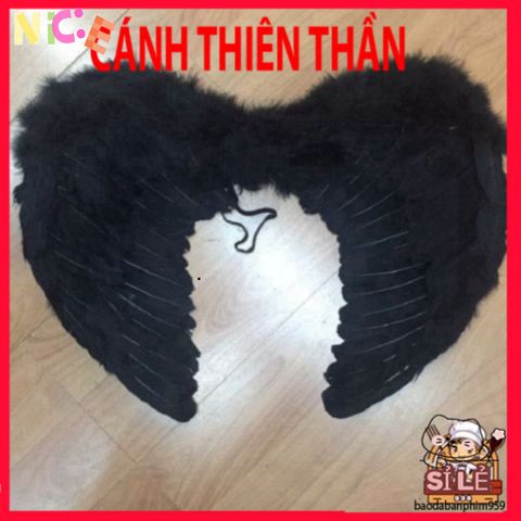 Cánh Thiên Thần Lông Vũ Cosplay Trắng/Đen/Hồng - Phụ Kiện Halloween Độc Đáo Dành Cho Trẻ Em Và Người Lớn