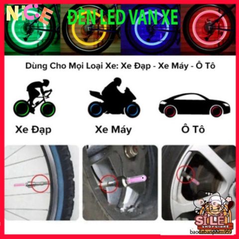 Bộ 2 Đèn Neon LED Gắn Van Xe Đạp - Đèn Chiếu Sáng Thông Minh An Toàn Cho Xe Máy & Ô Tô - Phụ Kiện Thể Thao Cá Tính