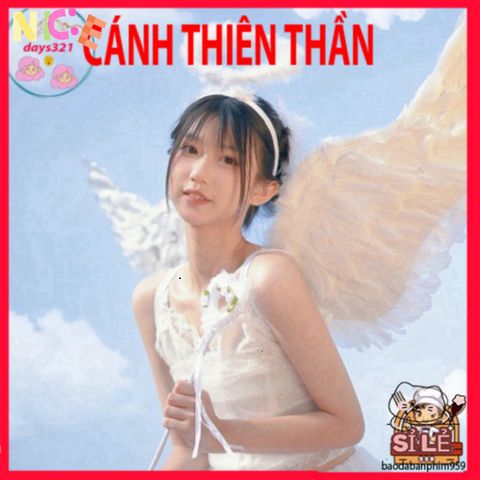 Cánh Hóa Trang Ma Quái Đen Trắng 160x90CM - Phụ Kiện Cosplay Độc Đáo với Lông Vũ Cao Cấp cho Tiệc Hóa Trang và Lễ Hội