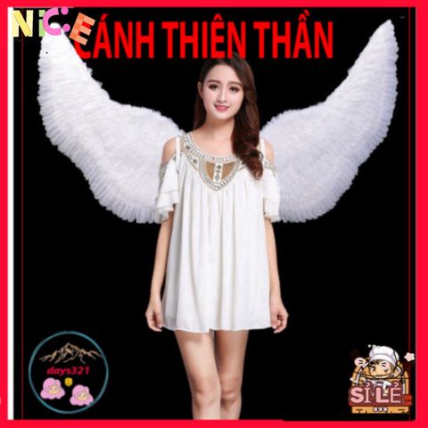 Cánh Hóa Trang Ma Quái Đen Trắng 160x90CM - Phụ Kiện Cosplay Độc Đáo với Lông Vũ Cao Cấp cho Tiệc Hóa Trang và Lễ Hội