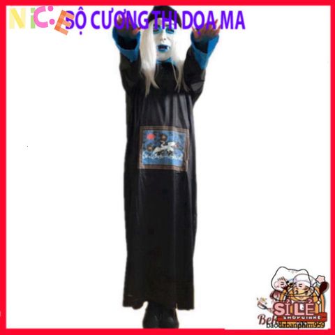 Bộ Đồ Hóa Trang Zombie Nam - Trang Phục Halloween Đen Huyền Bí, Phong Cách Thoải Mái cho Bữa Tiệc Hóa Trang