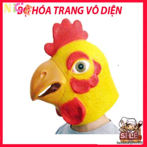 Mặt Nạ Gà Giả Kim Vàng Halloween - Thiết Kế Độc Đáo Hình Ếch Xanh Cho Tiệc Hóa Trang và Sự Kiện Thú Vị