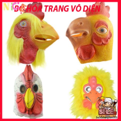 Mặt Nạ Gà Giả Kim Vàng Halloween - Thiết Kế Độc Đáo Hình Ếch Xanh Cho Tiệc Hóa Trang và Sự Kiện Thú Vị
