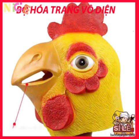Mặt Nạ Gà Giả Kim Vàng Halloween - Thiết Kế Độc Đáo Hình Ếch Xanh Cho Tiệc Hóa Trang và Sự Kiện Thú Vị