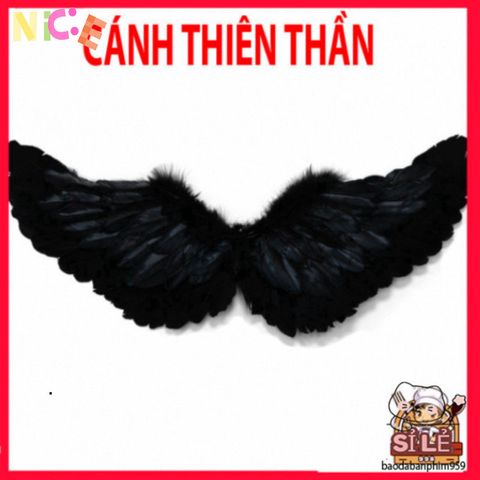 Cánh Ma Quỷ Cosplay Đen Trắng - Cánh Lông Vũ Hóa Trang Cho Halloween & Tiệc Tùng - Đồ Phụ Kiện Cosplay Chất Lượng Cao