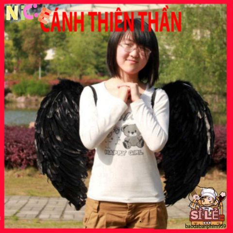 Cánh Ma Quỷ Cosplay Đen Trắng - Cánh Lông Vũ Hóa Trang Cho Halloween & Tiệc Tùng - Đồ Phụ Kiện Cosplay Chất Lượng Cao