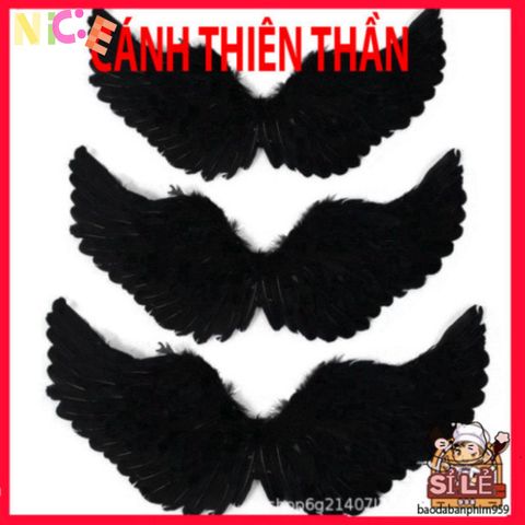 Cánh Ma Quỷ Cosplay Đen Trắng - Cánh Lông Vũ Hóa Trang Cho Halloween & Tiệc Tùng - Đồ Phụ Kiện Cosplay Chất Lượng Cao
